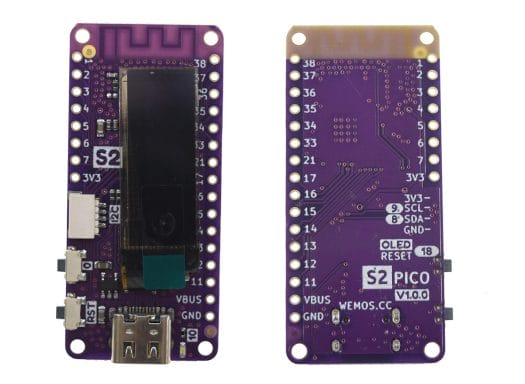LOLIN S2 Pico - ESP32-S2 board with OLED display
