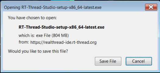 RT-Thread Studio Download Size (804MB)