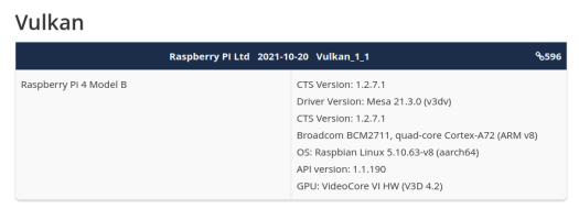Vulkan 1.1 Raspberry Pi 4