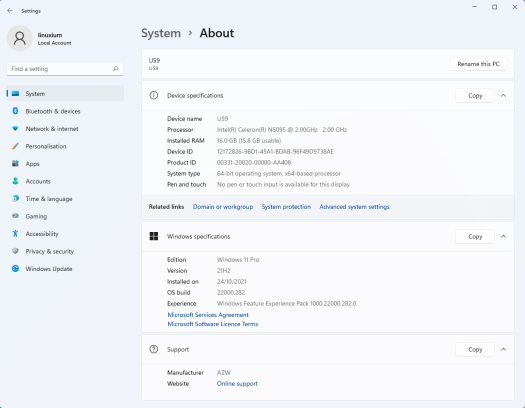 Beelink U59 windows 11 info