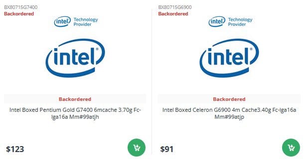 Entry-level Alder Lake Pentium G7400 and Celeron G6900 processors