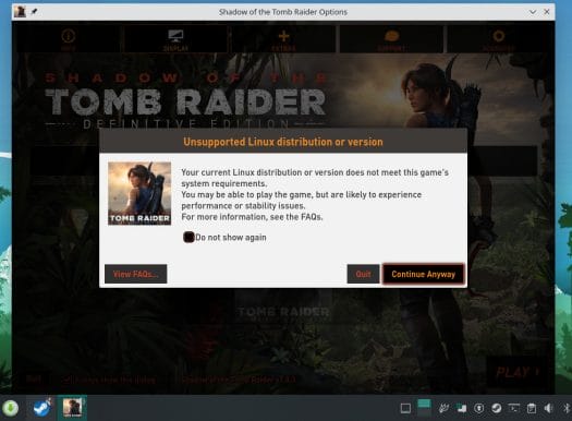 Tom Raider unsupported Linux distribution