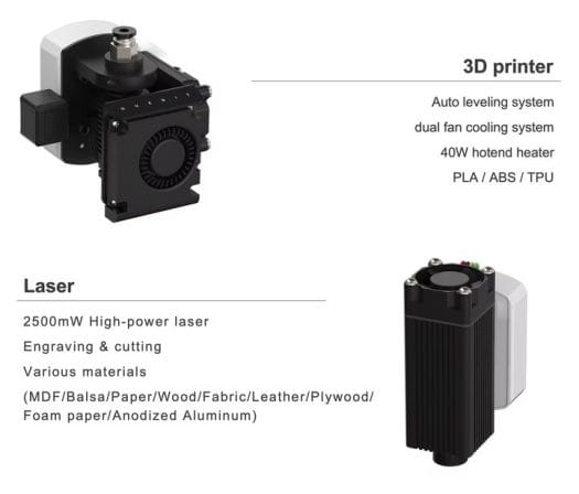 3D printer laser engraver module for robot arm
