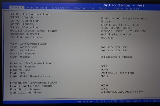 AZW Gti 1135H10 BIOS