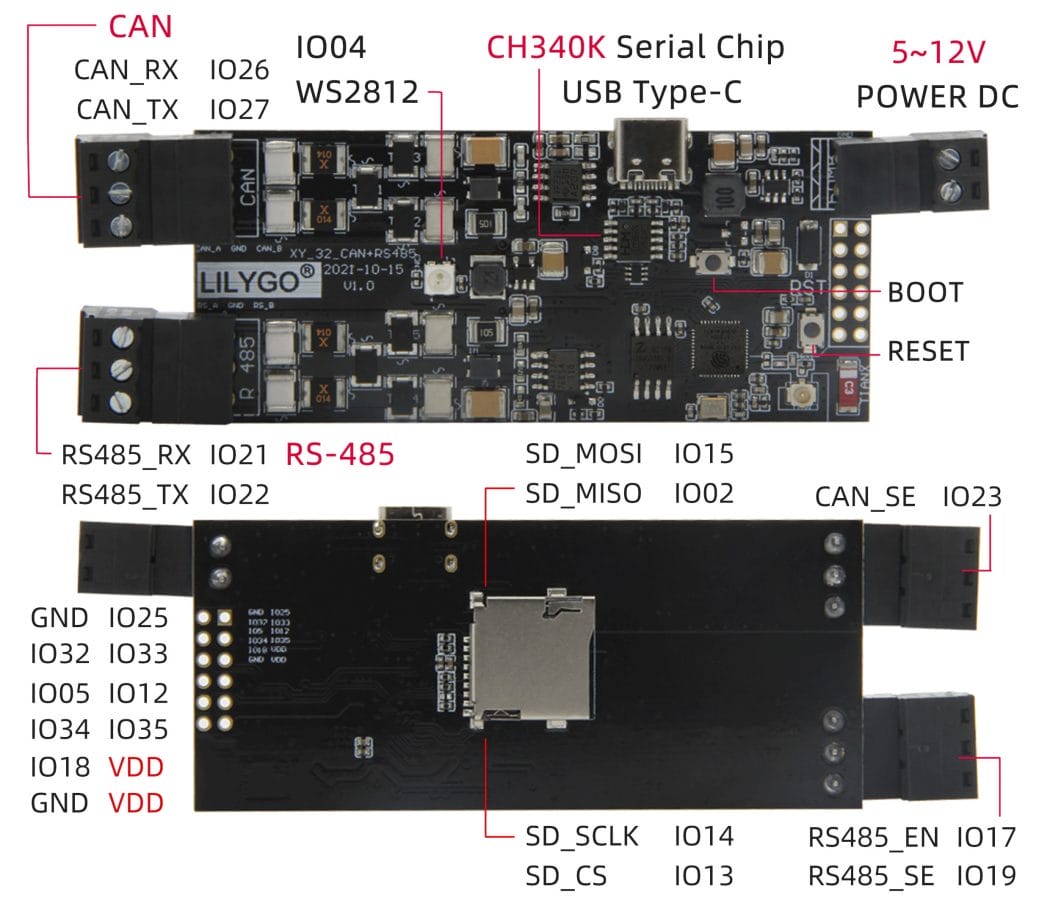 TTGO T-CAN485 - An ESP32 board with RS485, CAN bus interfaces - CNX ...