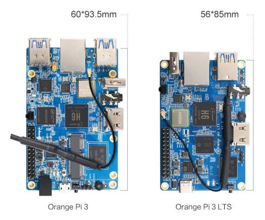 Orange Pi 3 vs Orange Pi 3 LTS