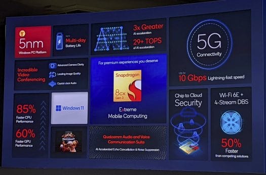 Snapdragon 8cx Gen3 features