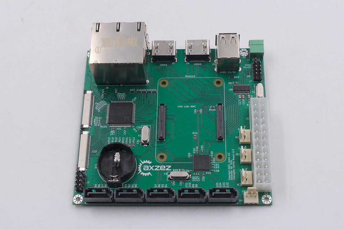 Raspberry Pi CM4 Carrier Board Comes With 5x SATA, 4x GbE, 2x HDMI, RS ...