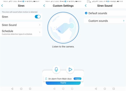 Reolink Siren custom settings