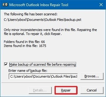 microsoft outlook inbox repair tool