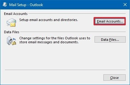 outlook setup email accounts