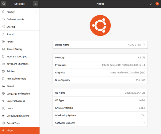 aeorafa aero 2 pro ubuntu info