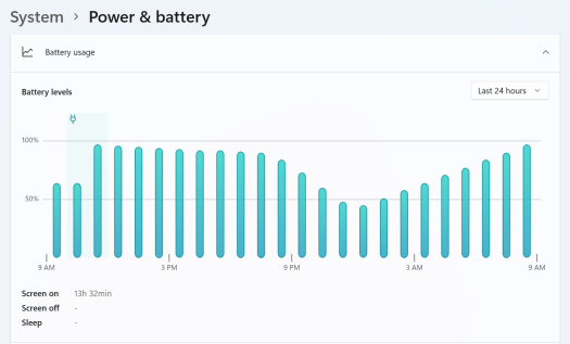 Windows 11 battery recharge