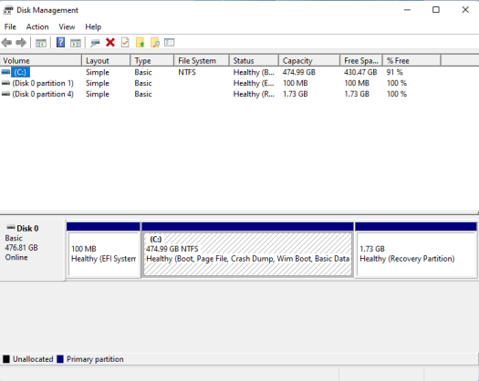 Beelink-SER4-windows-11-disk-management