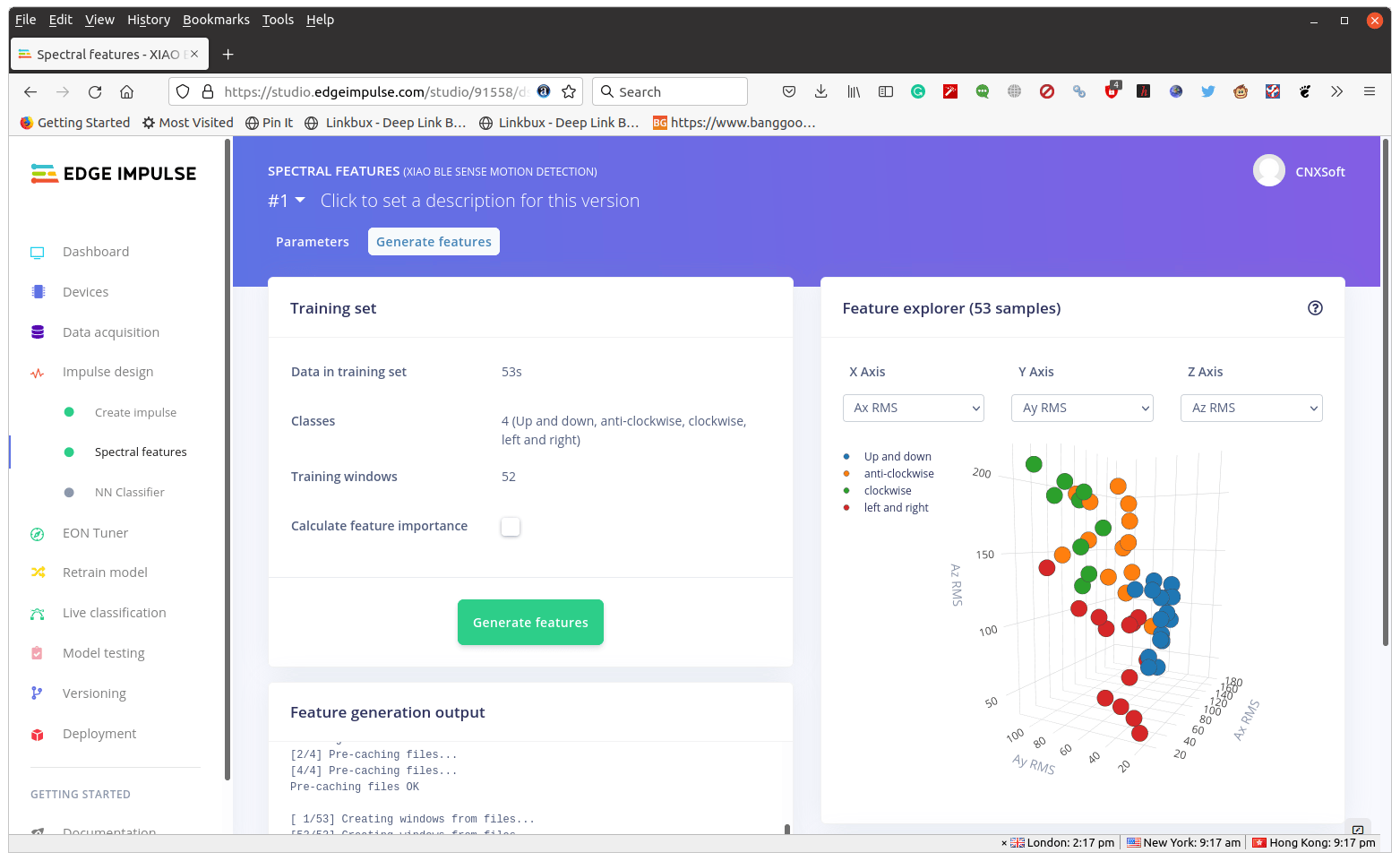 Trying out Edge Impulse machine learning platform on XIAO BLE Sense ...