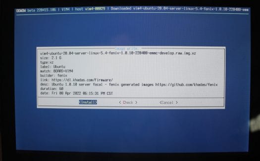 Install Ubuntu Server Khadas VIM4