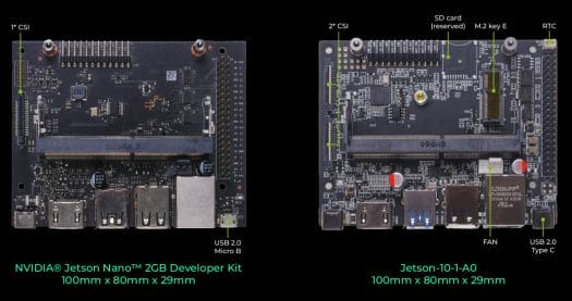 Jetson Nano 2GB developer kit vs Jetson 10-1-a0 carrier board