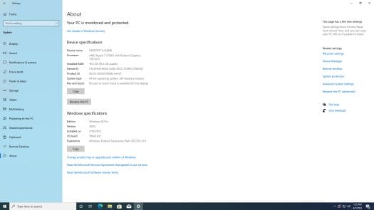 Windows 10 Pro Ryzen 7 5700U