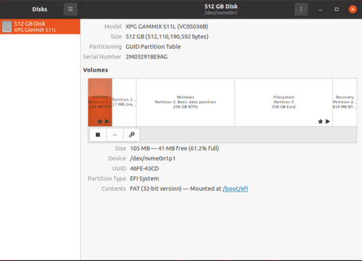 ubuntu 20.04 disk management 512GB SSD