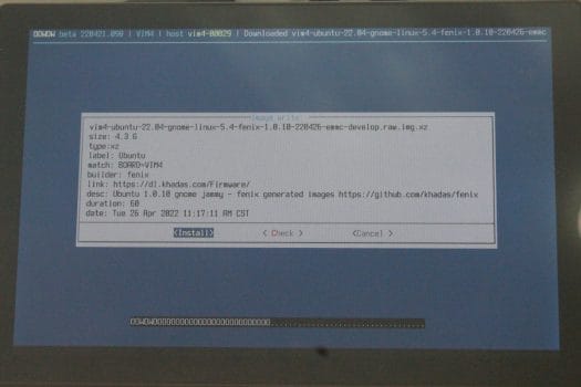 Khadas VIM4 Ubuntu 22.04 install to eMMC flash