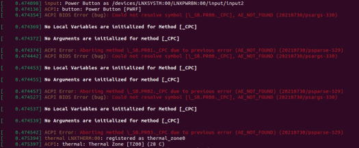 sei8 ubuntu dmesg ACPI error: SB.PR00._CPC