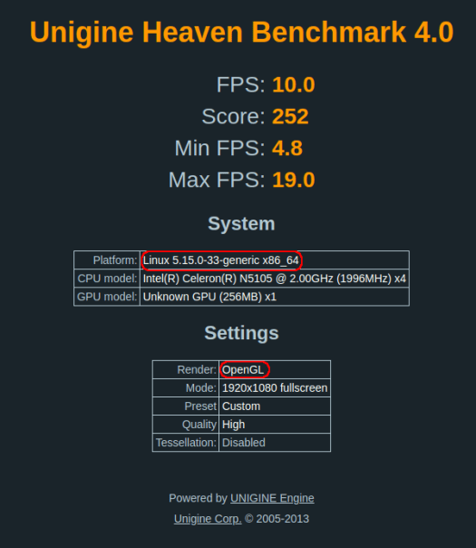 Quieter3Q ubuntu 22.04 heaven 3d graphics benchmark