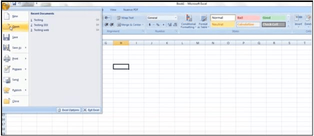 How to repair a corrupted excel file in Microsoft Office 2007 and