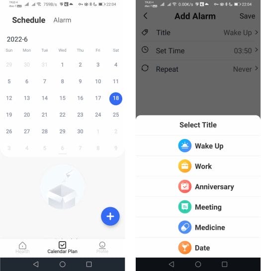 schedule & alarms