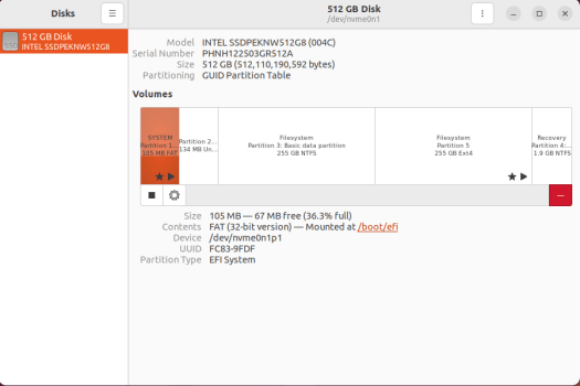 sei8 ubuntu disk management