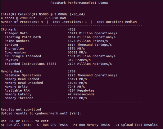 ubuntu 22.04 passmark performancetest linux