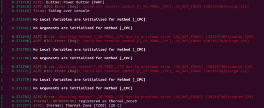 ubuntu dmesg ACPI BIOS errors
