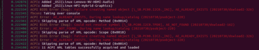 ACPI error Jasper Lake dmesg errors