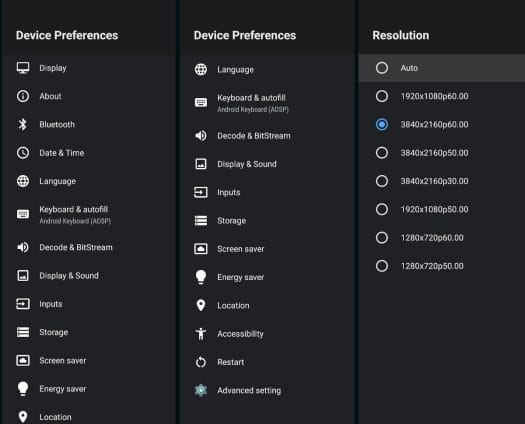 Android 12 settings HDMI resolution
