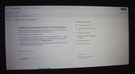 ChromeCast Chrome browser with Projector