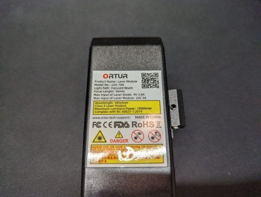Ortur LU2-10A laser module specifications