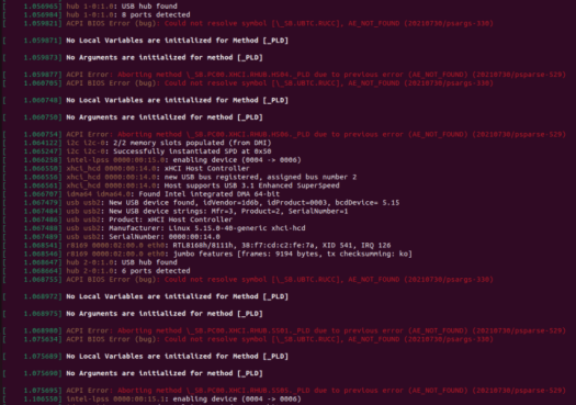 ubuntu dmesg BIOS errors