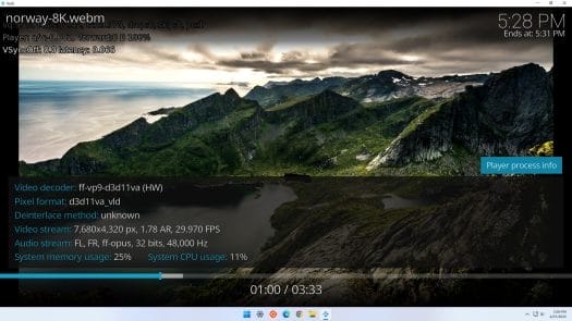 Windows 11 kodi norway 8k video