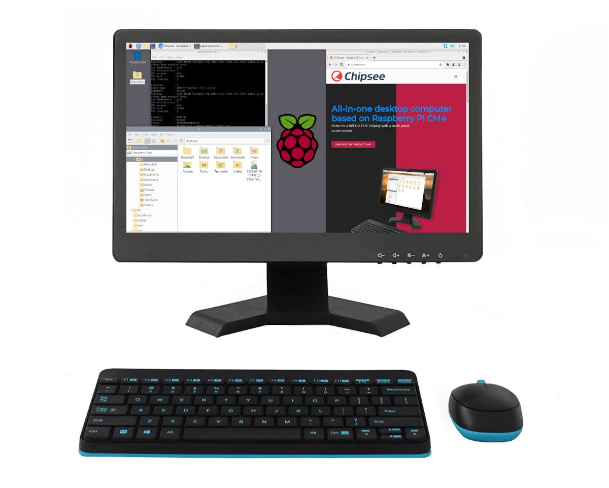 15.6-inch industrial all-in-one computer raspberry pi cm4