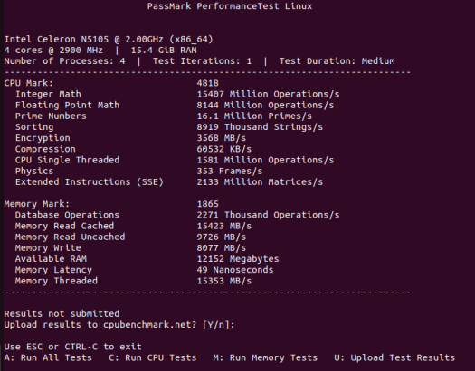 Beelink U59 Pro ubuntu 22.04 cpu passmark