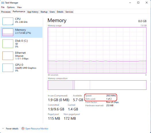 Quieter3C Windows 11 memory speed