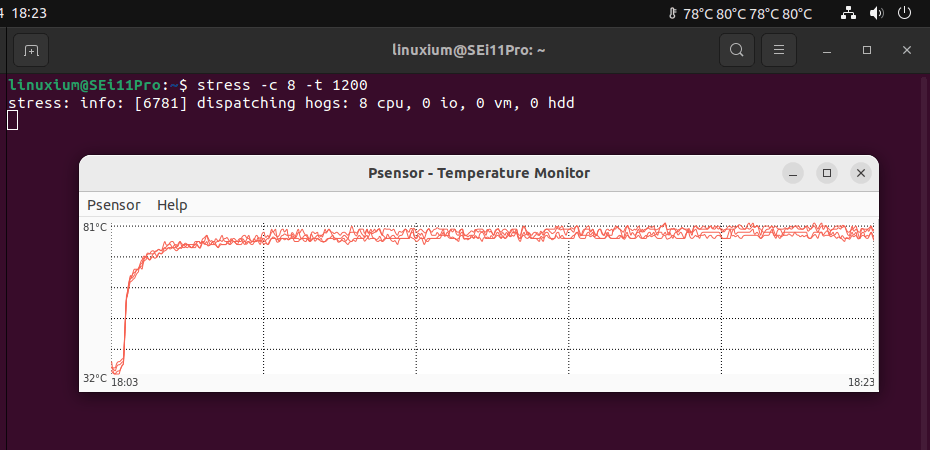 Beelink SEi11 Pro Ubuntu Linux stress test