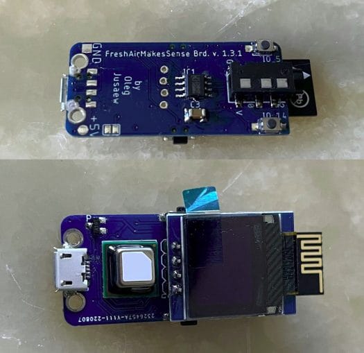 FreshAirMakesSense Board 3.5mm sensor jack OLED display FreshAirMakesSense Board 3.5mm sensor jack OLED display