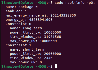 Quieter HD3Q Ubuntu 22.04 TDP Power Limits