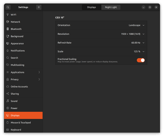 Ubuntu 22.04 fractional scaling