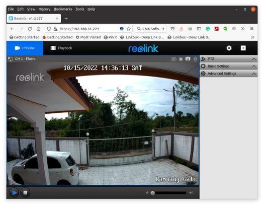 Reolink TrackMix PoE web interface