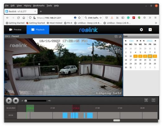Reolink web video playback