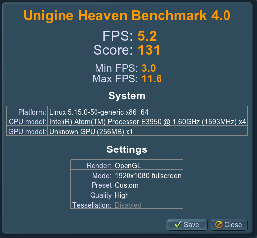 Unigine Heaven Benchmark 4.0 Ubuntu 22.04 UP 4000