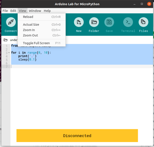 Arduino Lab for MicroPython Ubuntu
