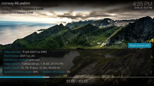 Kodi Alder Lake Windows 8K video norway