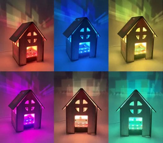 Laser cut house RGB LED